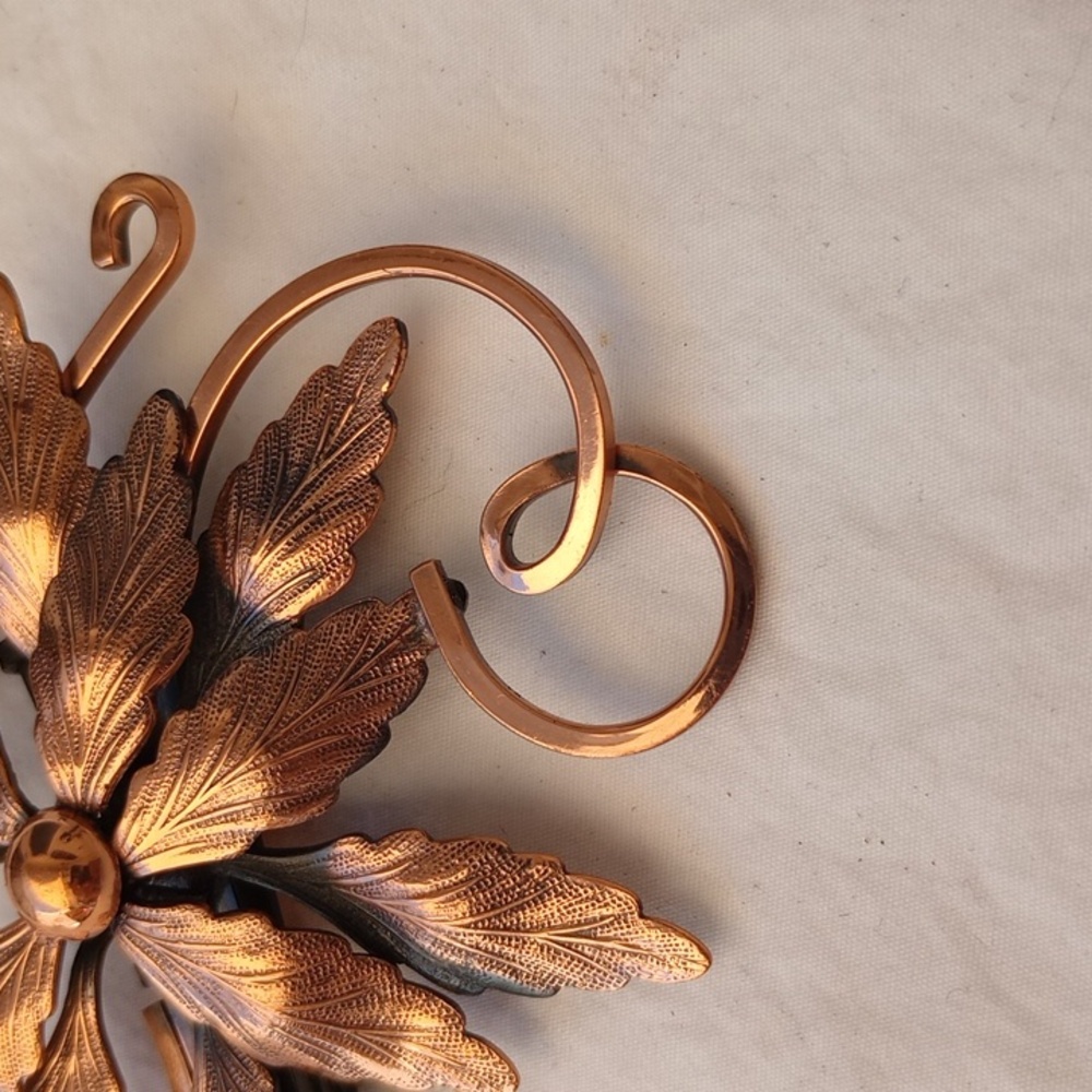 Renoir Vintage Elegant Copper Flower Brooch Casual Everyday Retro Statement Boho - Picture 9 of 15